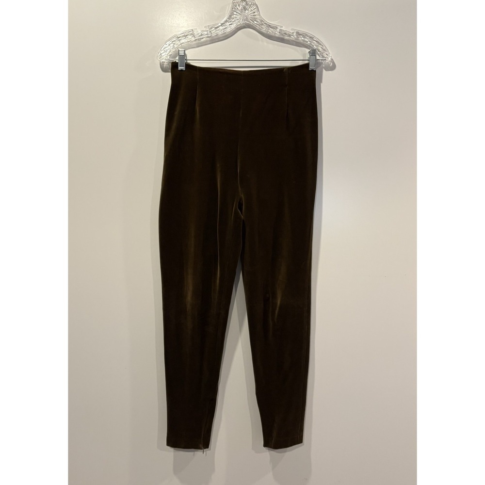 J.Crew Vintage Brown Velvet Tapered Leg Pants High Rise Ankle Zip Womens Size 8